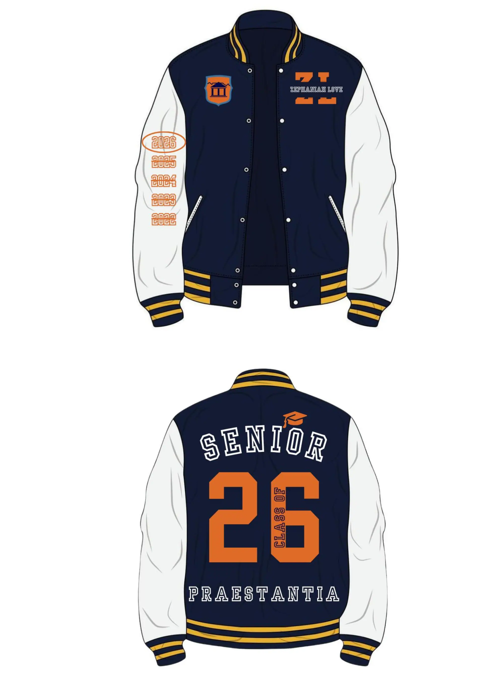 Custom varsity jacket print mockup