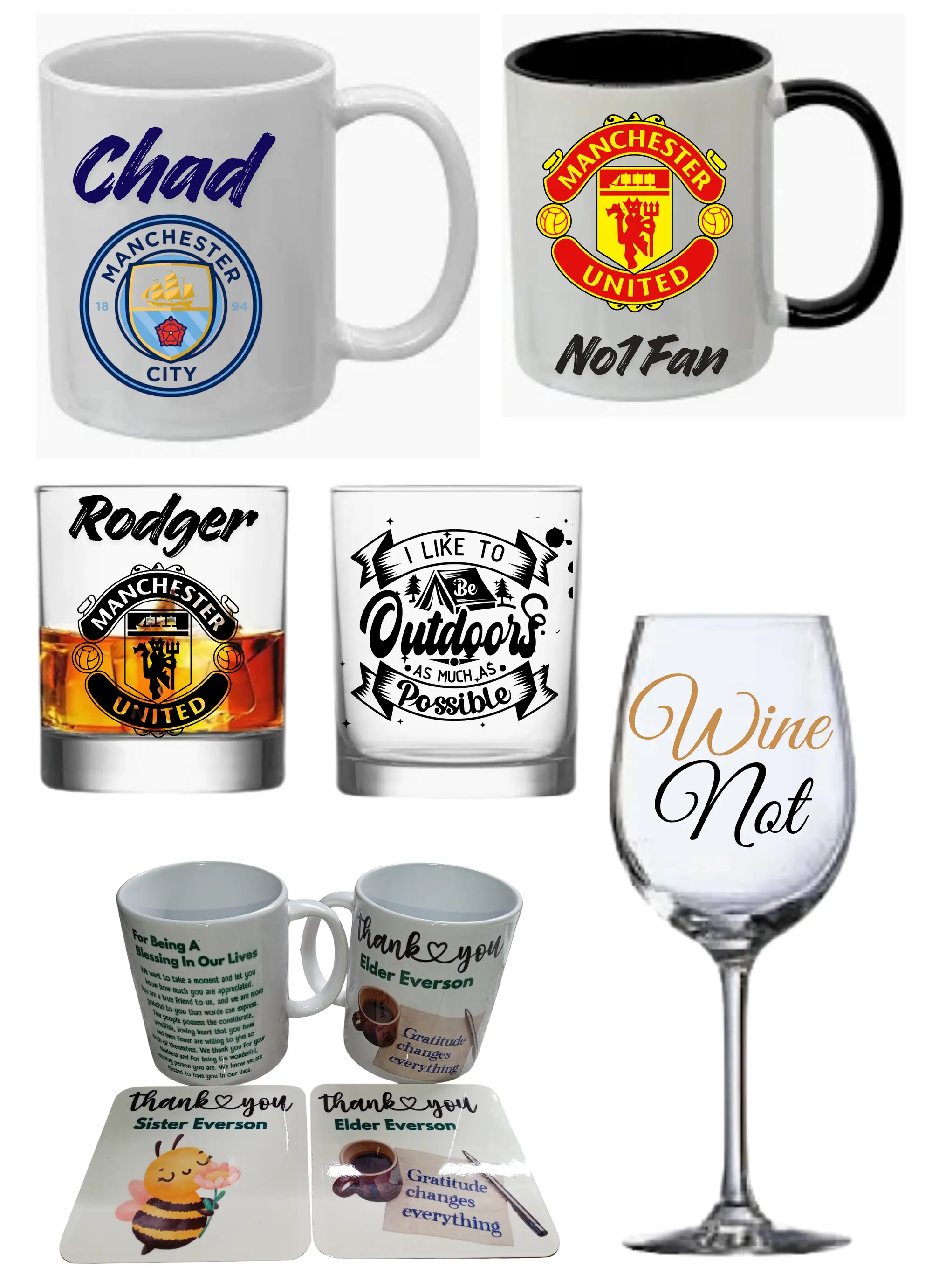 Custom printed mugs and drinkware
